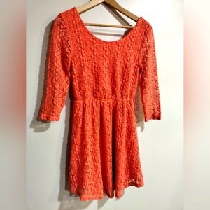 Ya Los Angeles medium Lacey peach dress